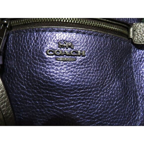 COACH 2018 Andi Metallic Hologram Quad Colorblock Pebbled Leather Backpack 49122 main image 7